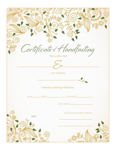 Handfasting Certificate
