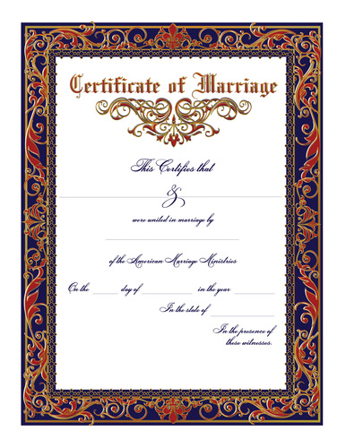 'Traditional' Marriage Certificate 