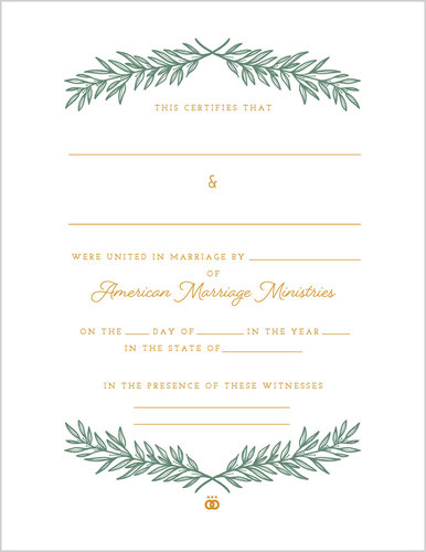 Sprig Marriage Certificate