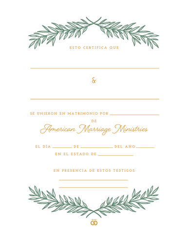 Sprig Certificado de Matrimonio