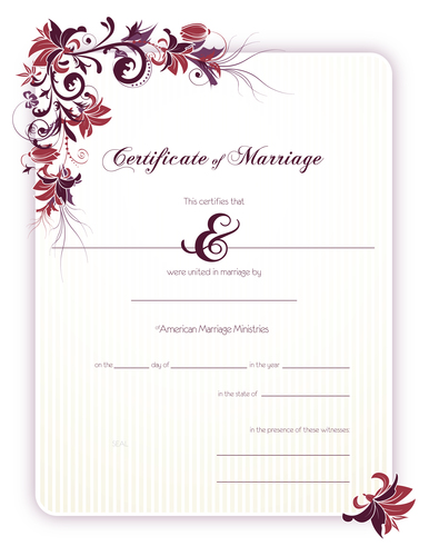 'Floral' Marriage Certificate 
